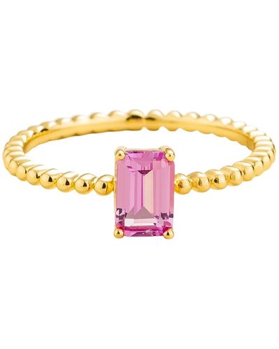 Juvetti Buchon Ring In Pink Sapphire Set In Gold - Multicolor