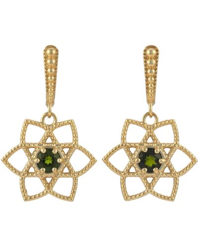 Zoe & Morgan Padma Lotus Heart Earrings Gold - Metallic