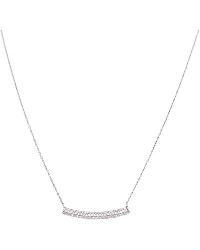 Spero London Sterling Concave Bar Necklace - Metallic