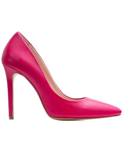 Ginissima Alice Fuchsia Stiletto Shoes Natural Leather - Pink