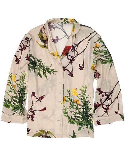 Nokaya Flying Flower Pajama Shirt - Metallic