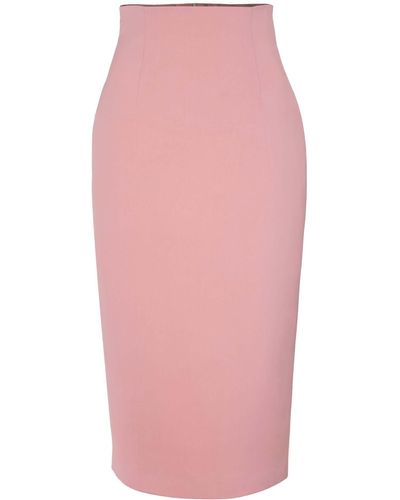 Tia Dorraine Cotton Candy High-waist Pencil Midi Skirt - Pink