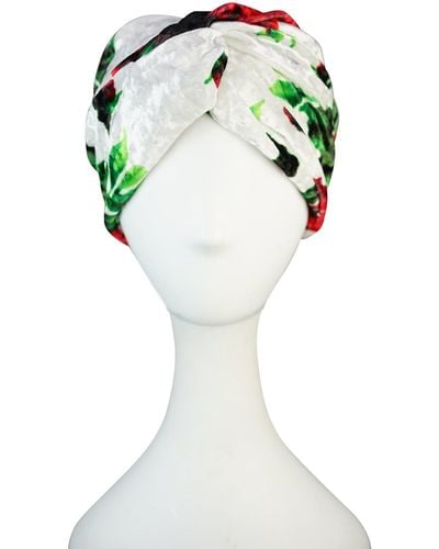 Jennafer Grace Riveter Rosey Velvet Twist Headband - White