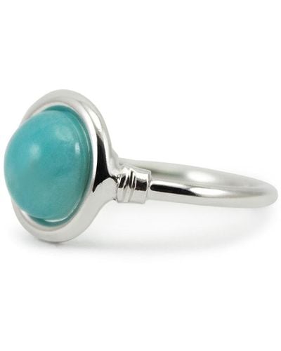 Vintouch Italy Satellite Sterling Silver Amazonite Ring - Green