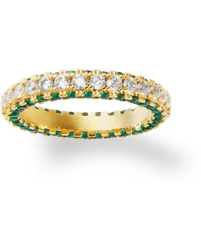 Undefined Jewelry Mystic Gold & Green Tennis Ring - White