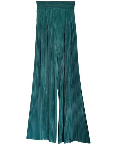 L2R THE LABEL Pleated Wide Leg Pants - Green