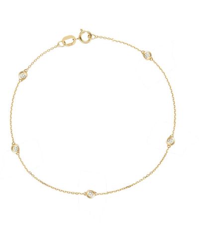 Lily Flo Jewellery Starlight 5 Diamond Station Bracelet - Metallic