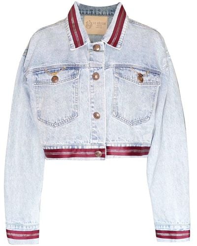 Le Réussi Danielle Denim Jacket With Red Lining - Blue