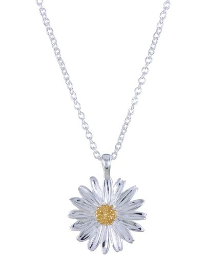 Reeves & Reeves Sterling Silver Daisy Necklace - White