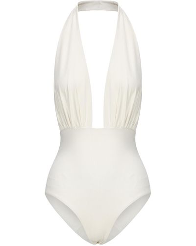 NUAJE NUAJE Rosalie Ruched One-piece Swimsuit In - White