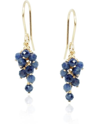 MOUNIR LONDON Gold Sapphire Cluster Earrings - Blue