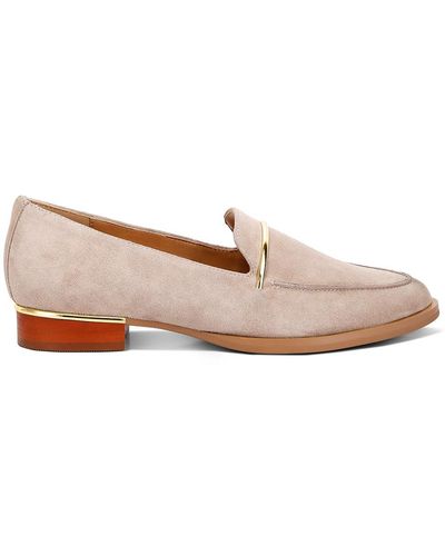 Rag & Co Neutrals Paulina Taupe Suede Slip-on Loafers - Brown