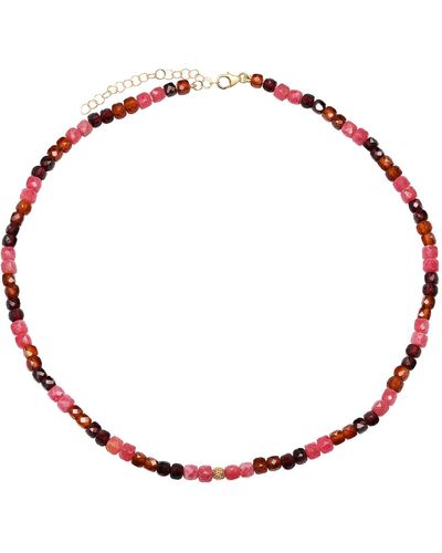 Soul Journey Jewelry Brilliant Sunset Garnet Diamond Necklace - Red