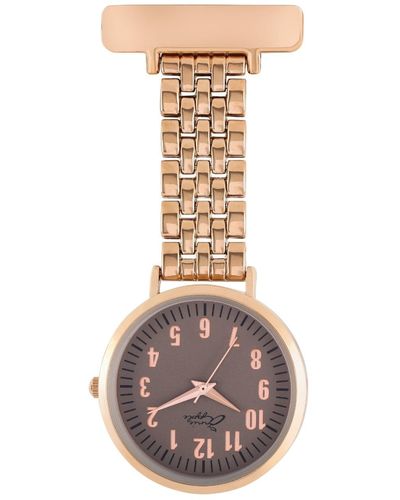 Bermuda Watch Company Annie Apple Gray Link Bracelet Nurse Fob Watch - Metallic