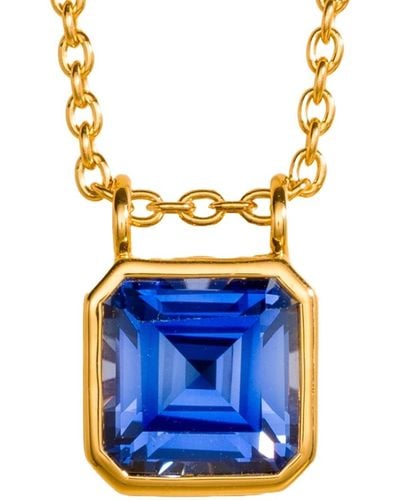 Juvetti Margo Gold Necklace Set With Blue Sapphire