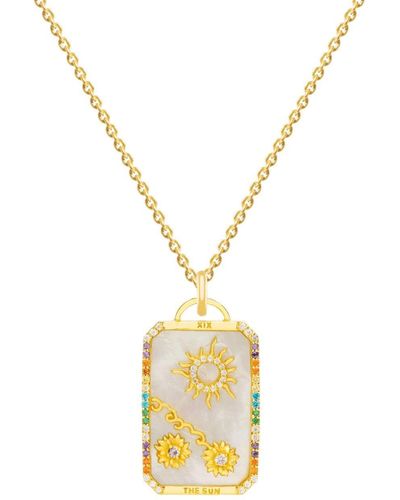 Lavani Jewels Goldplated "the Sun" Tarot Card Necklace - Metallic