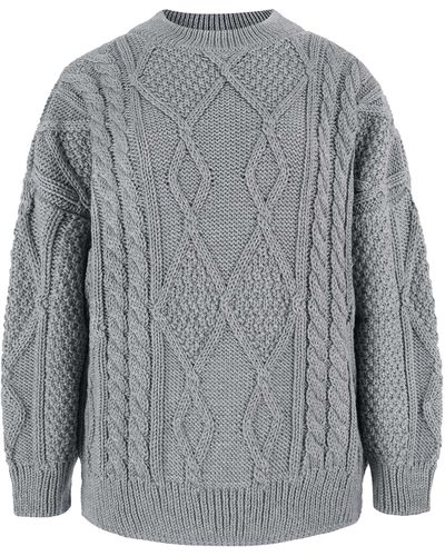 SALANIDA Nonna Cable-knit Merino Sweater - Gray