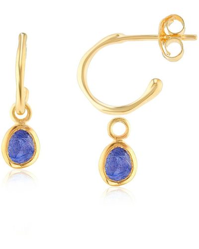 Auree Hampton Sapphire & Gold Vermeil Earrings - Blue