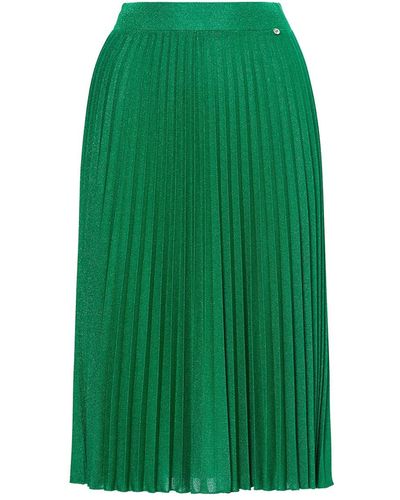 Nissa Lurex Thread Viscose Skirt - Green