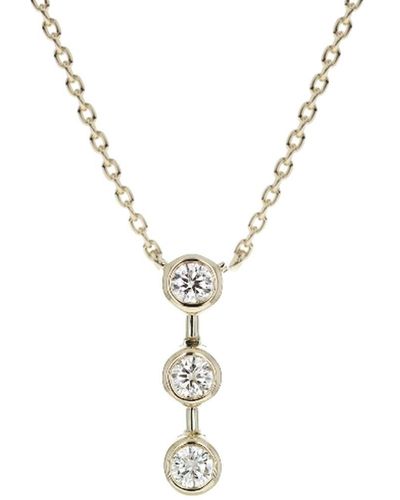 Lily Flo Jewellery Circinius Three Diamond Bar Vertical Necklace - Metallic