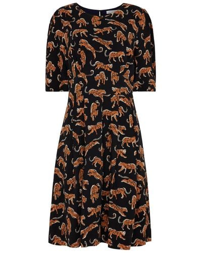 Emily and Fin Meredith Leaping Leopards Dress - Black
