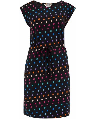 Sugarhill Sally Jersey Mini Dress , Rainbow Painterly Spot - Blue