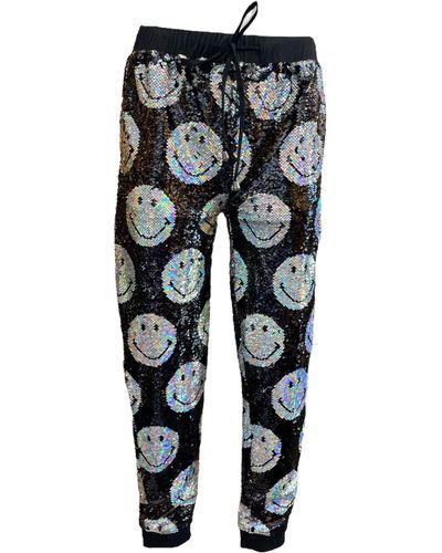 Any Old Iron X Smiley Iridescent joggers - Black