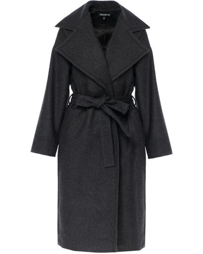 Framboise Sabina Oversize Wool Coat - Black