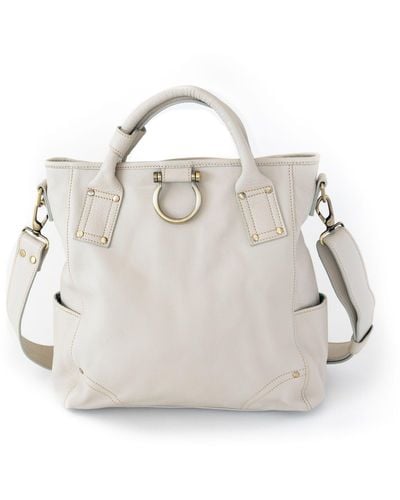 Sapahn Neutrals / Chloe Convertible Backpack & Crossbody Bag - White