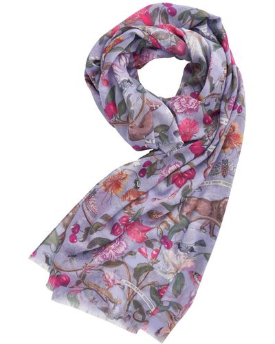 Fable England Fable Tree Of Life Vintage Lightweight Scarf - Purple