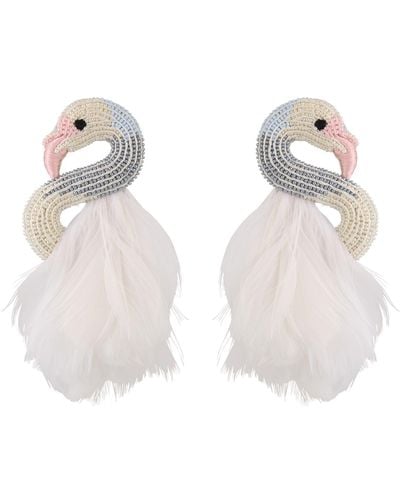 Mignonne Gavigan Swan Earrings - White
