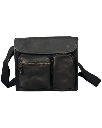 Rimini Genuine Leather Crossbody Bag - Black