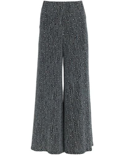 Traffic People Disco Hangover Palazzo Pants In Blue - Gray