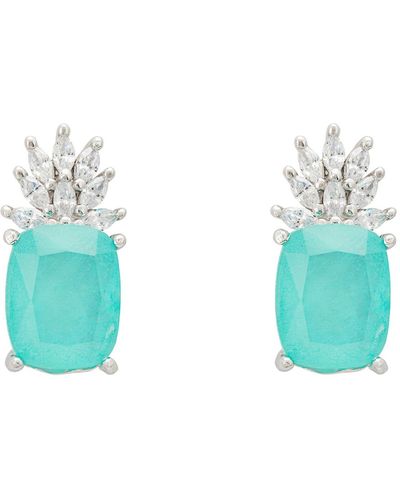 LÁTELITA London Pineapple Gemstone Earrings Paraiba Tourmaline Silver - Blue