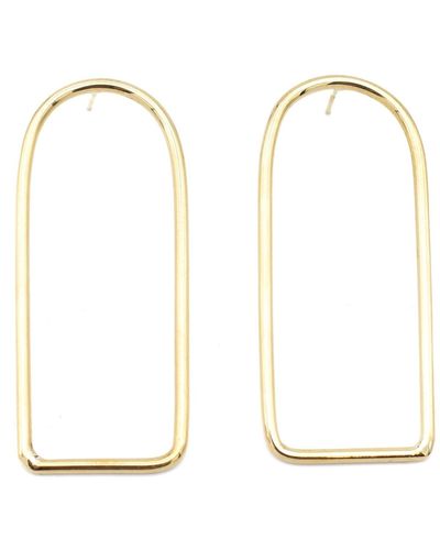 Lala Salama Geometric Rectangular Earrings - Metallic