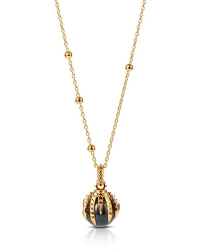 Kasun The Pearl & The Dragon – Gold & Peacock Pearl Necklace - Metallic