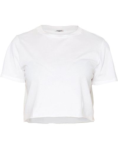NOEND Cropped Loose Tee - White