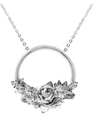 Lee Renee Rose Halo Necklace - Metallic