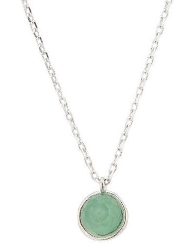 Bermuda Watch Company Annie Apple Siobhan Sterling Silver Green Aventurine Pendant Charm Necklace - White
