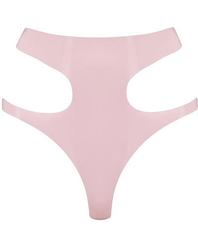 Elissa Poppy Latex Cut Out Thong - Pink