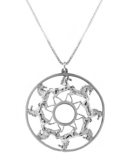 Lee Renee Horse Medallion Necklace - Metallic