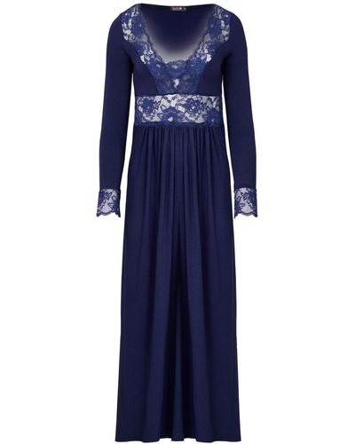 Oh!Zuza Maxi Viscose Nightgown - Blue