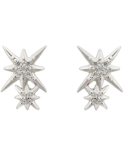 LÁTELITA London Double Star Stud Earrings Silver - Metallic