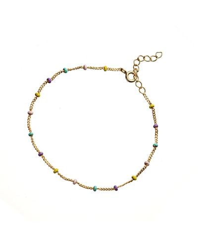 Lily Charmed Plated Rainbow Satellite Chain Bracelet - Metallic