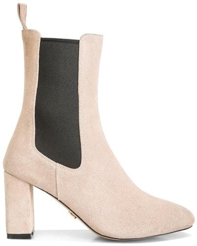 Rag & Co Neutrals Gaven Suede High Ankle Chelsea Boots In Sand - Brown