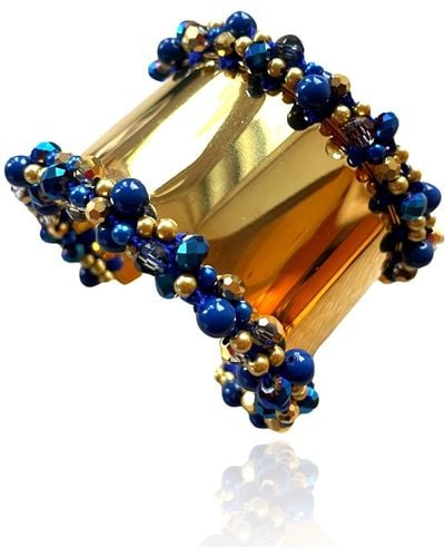 PINAR OZEVLAT Cluster Bangle Sapphire Gold - Blue