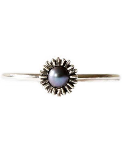 Lee Renee Dahlia Bud Peacock Pearl Ring - Metallic