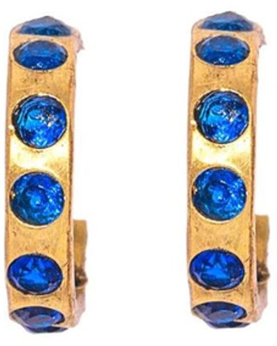 Lily Flo Jewellery Rainbow Bright Blue Sapphire Hoop Earrings
