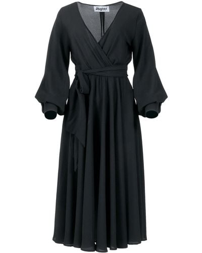 Meghan Fabulous Lilypad Midi Dress - Black