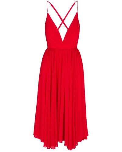 Meghan Fabulous Enchanted Garden Midi Dress - Red